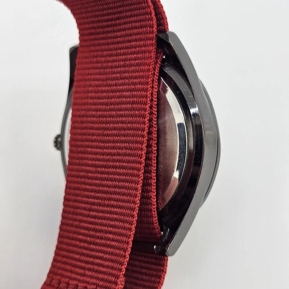 Great Northwest Men's Watch 42MM Black‎ Dial New Red Nylon Band New Battery